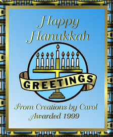 Carol's Creation Hanukkah Award
