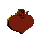 Gold and Red Heart