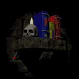 Skeleton bookshelf